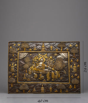 Parinirvana Buddha Metal Thanka Calendar | Divine Representation of Enlightenment