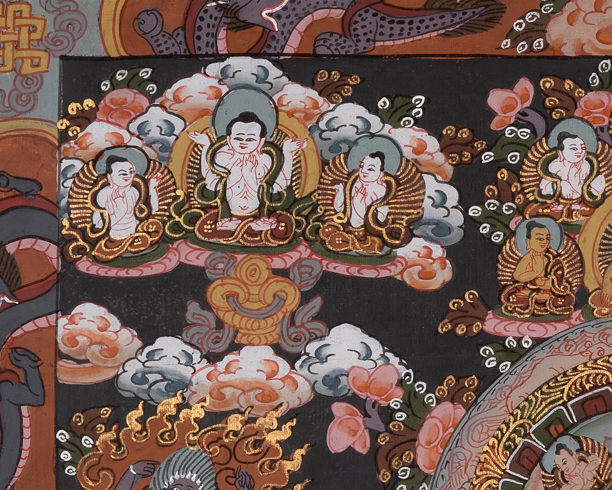 Three Wheel Mandala | Dipankara, Shakyamuni & Maitreya Buddha Art