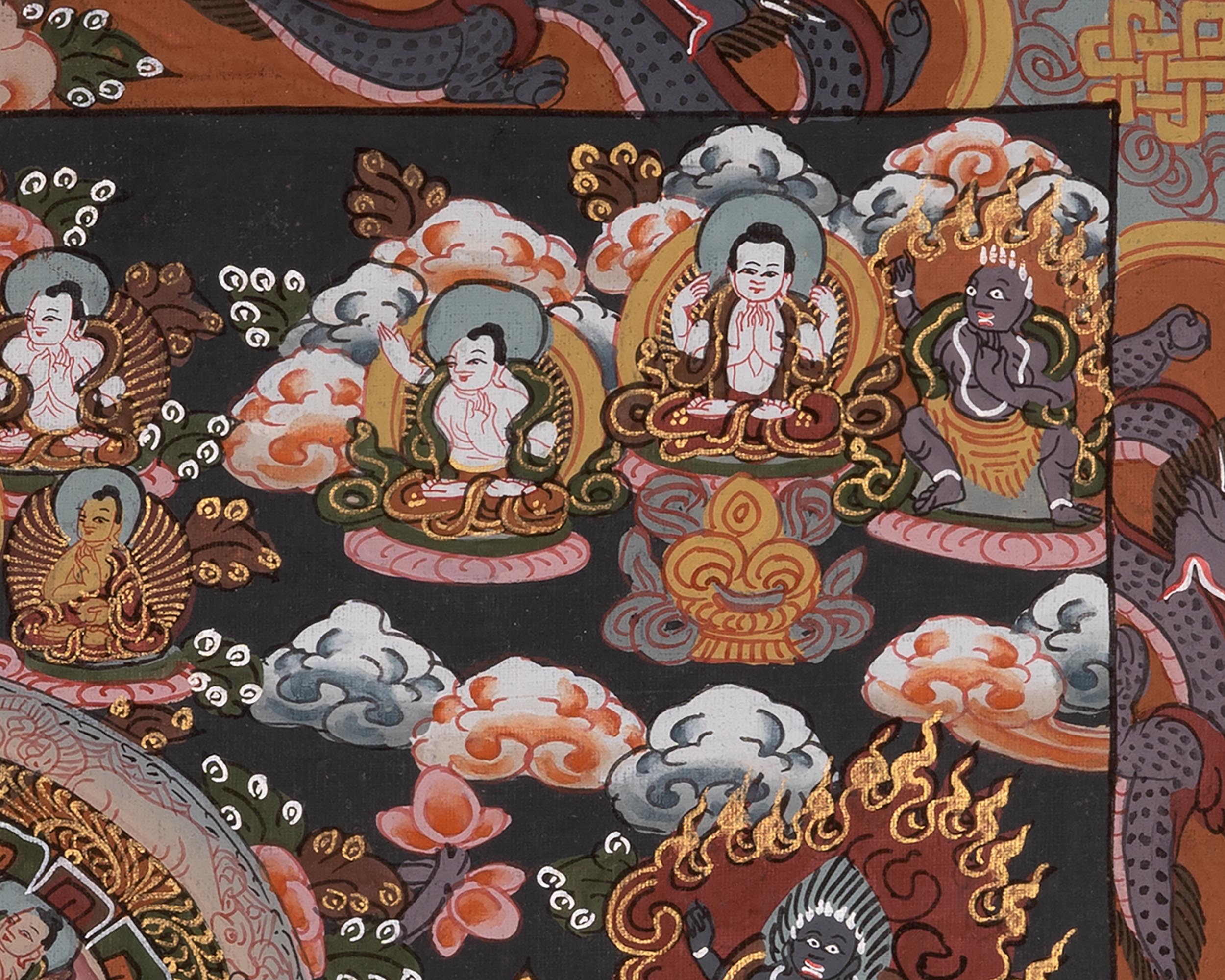 Three Wheel Mandala | Dipankara, Shakyamuni & Maitreya Buddha Art