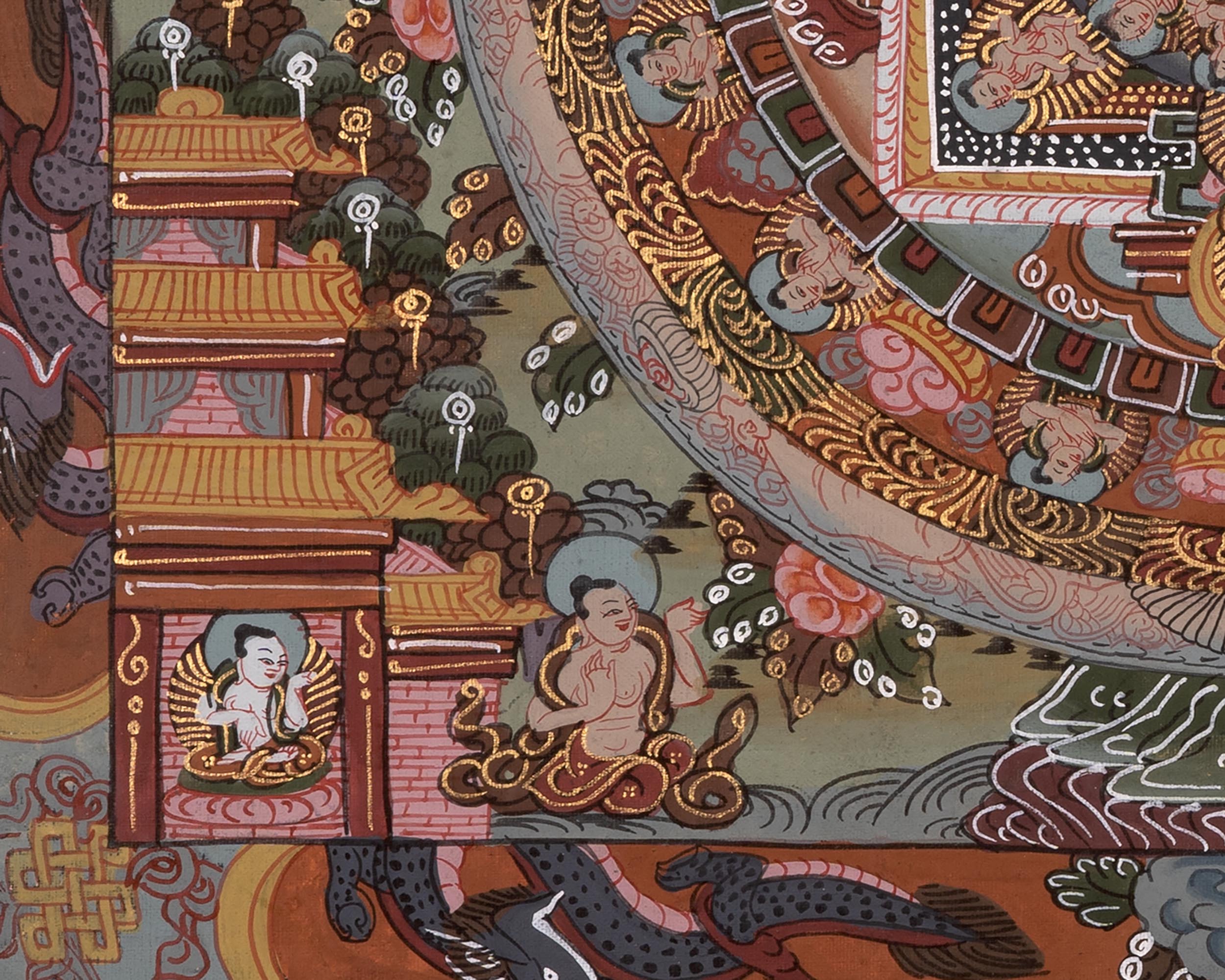 Three Wheel Mandala | Dipankara, Shakyamuni & Maitreya Buddha Art