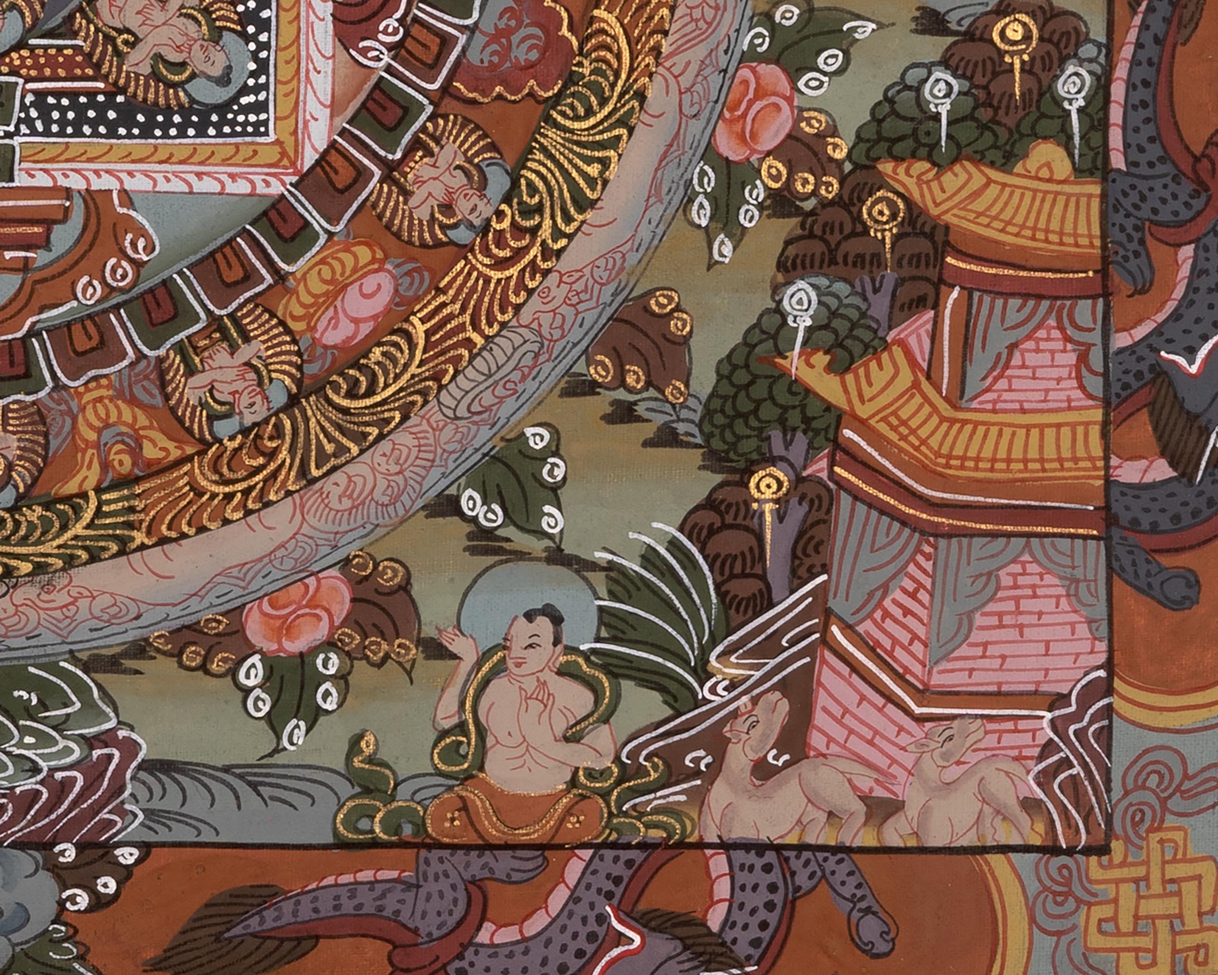 Three Wheel Mandala | Dipankara, Shakyamuni & Maitreya Buddha Art
