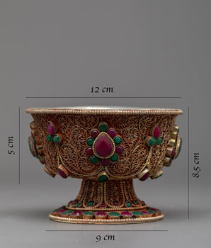 Copper Decorative Bowl with Intricate Design | Exquisite Artwork for Your Space in