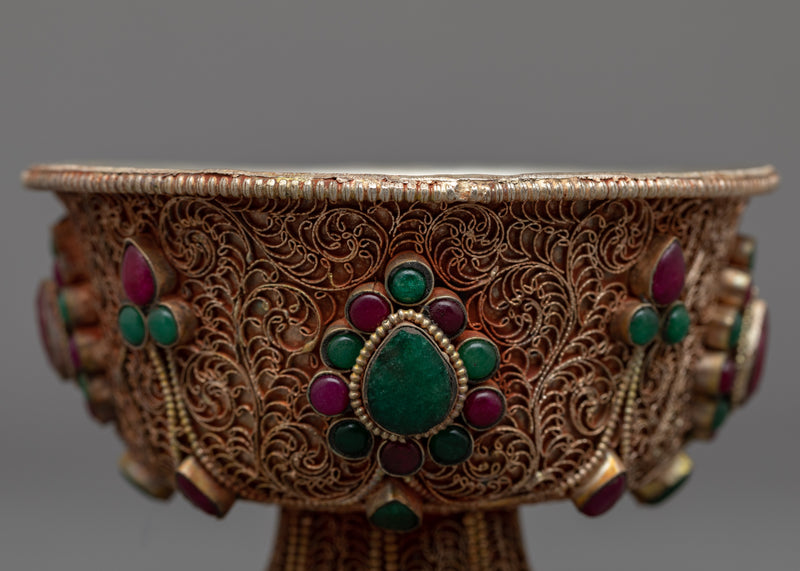 Copper Decorative Bowl with Intricate Design | Exquisite Artwork for Your Space in