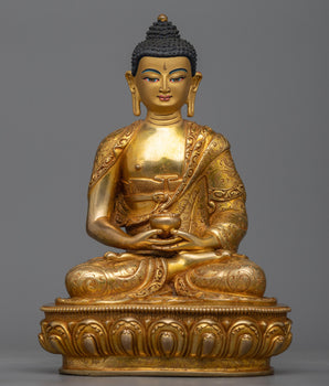 buddha amitabha-gilt sculpture