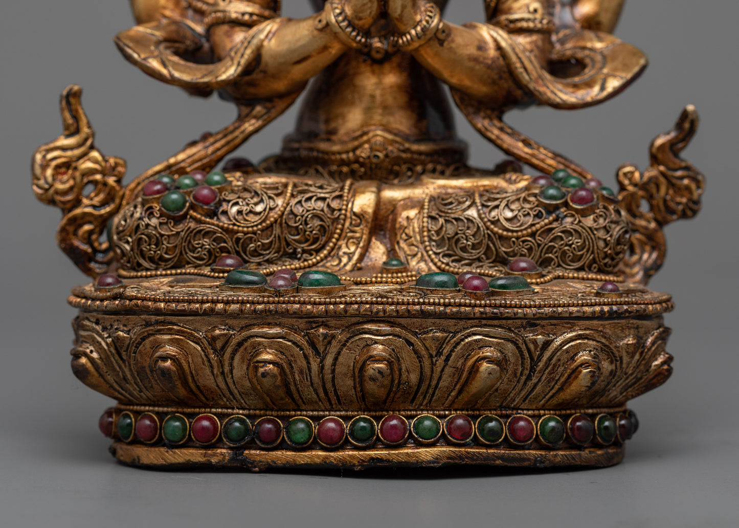 Tibetan Bodhisattva Copper Statue Set | Elegant Spiritual Decor for Altar