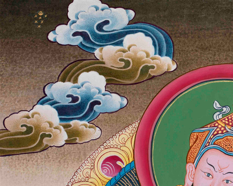 Beautifully Hand-Painted Guru Rinpoche Thangka | Tibetan Traditional Painting