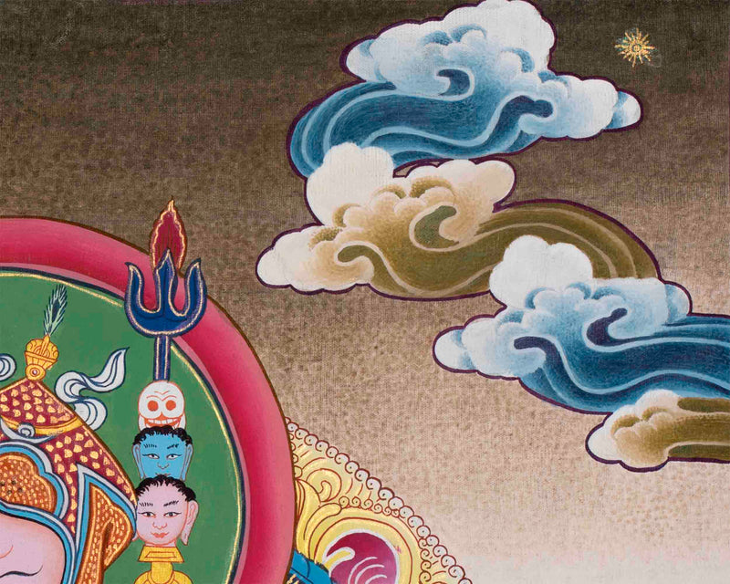 Beautifully Hand-Painted Guru Rinpoche Thangka | Tibetan Traditional Painting