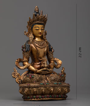 Tibetan Amitayus Buddha Figurine | Spiritual Decor for Inner Peace