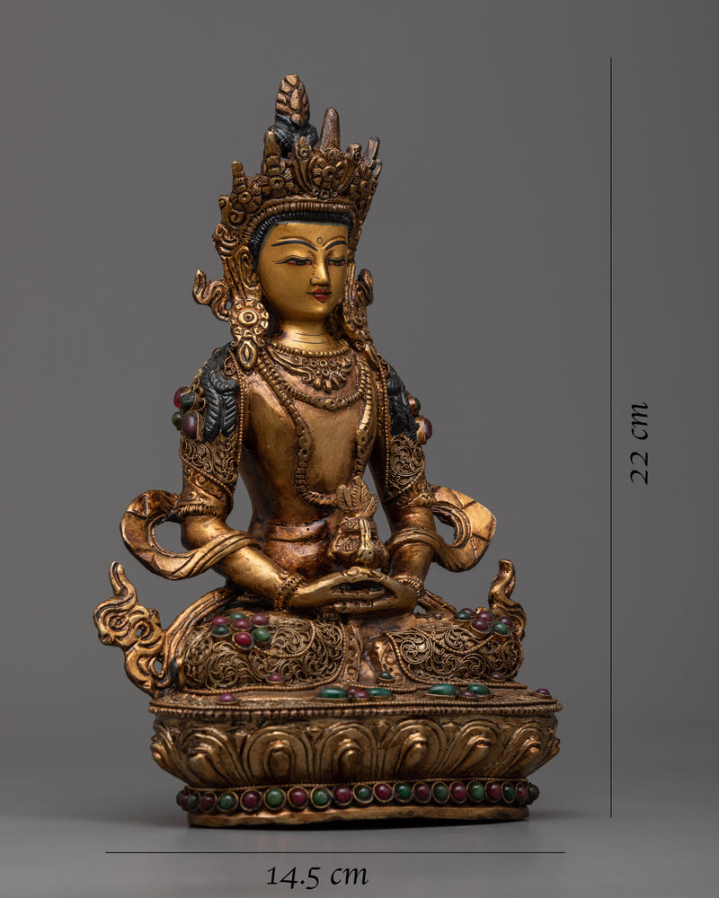 Tibetan Amitayus Buddha Figurine | Spiritual Decor for Inner Peace