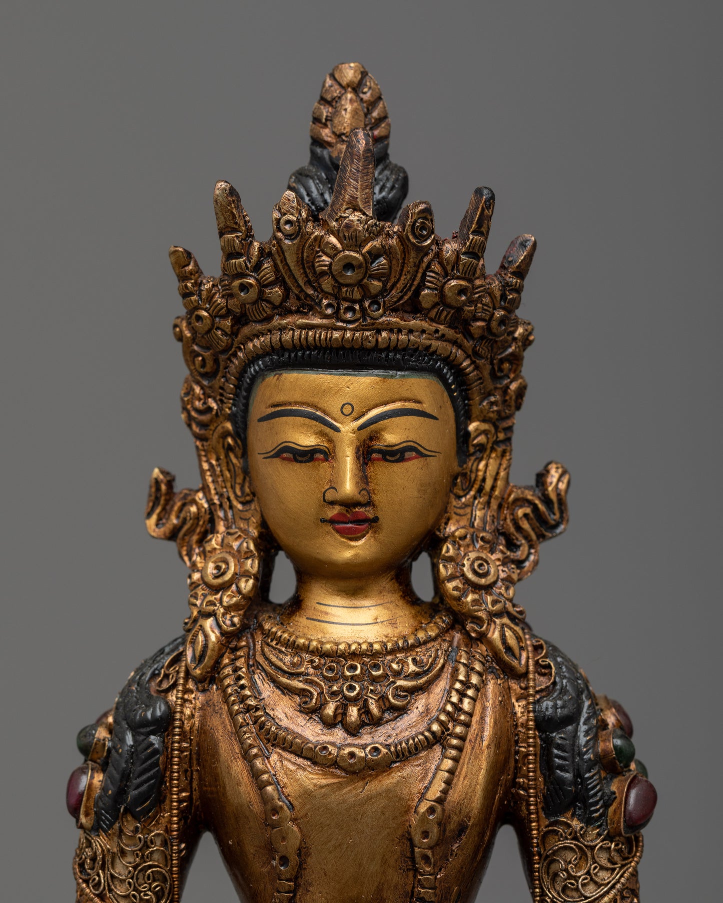 Tibetan Bodhisattva Copper Statue Set | Elegant Spiritual Decor for Altar