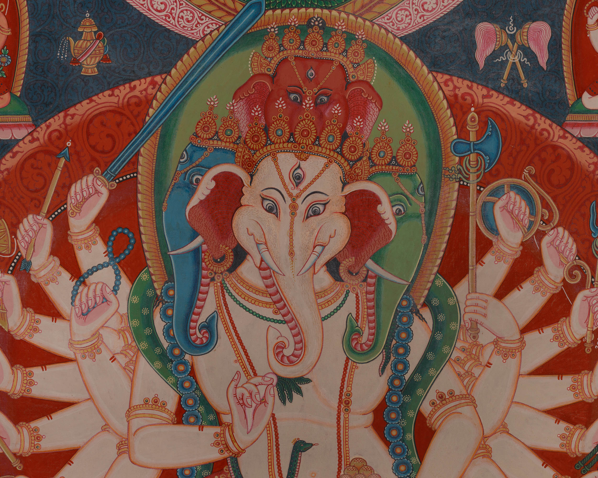 Four-Headed Dvija Ganapati | Canvas Print of Hindu Elephant God
