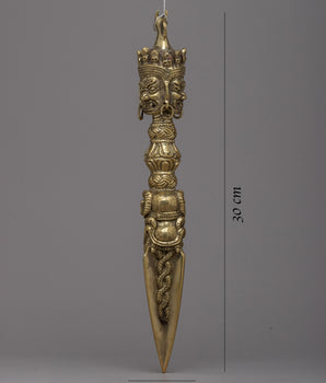 Brass Phurba Ritual Dagger | Symbol of Defeating Obstacles and Negative Force