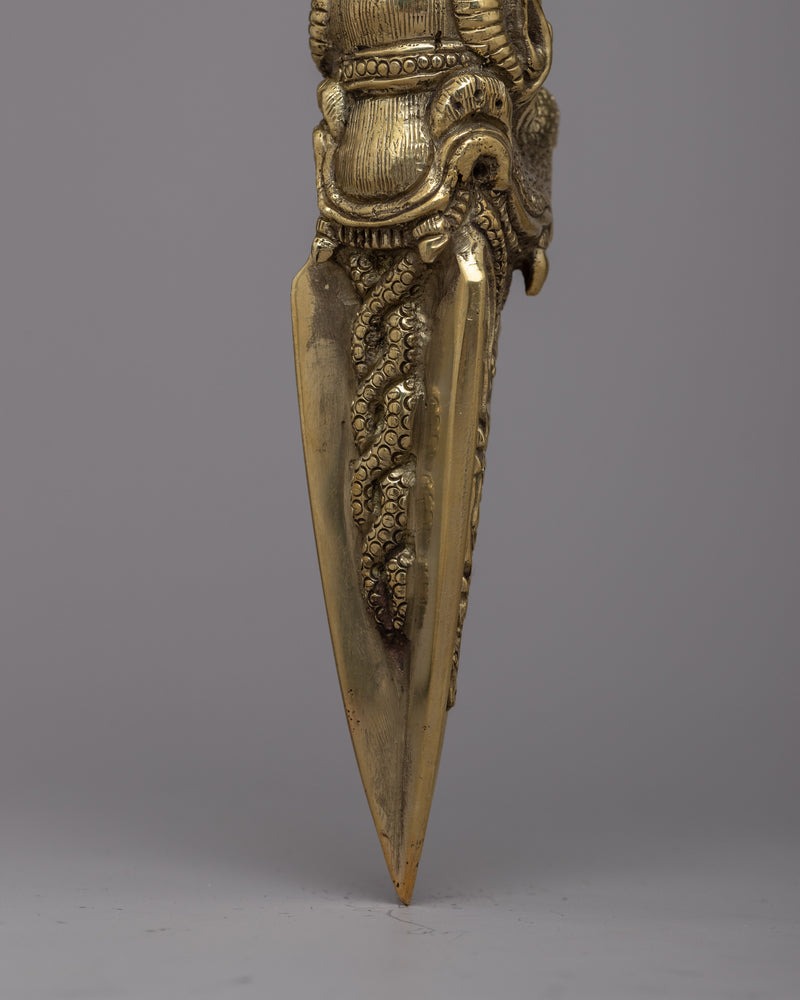 Brass Phurba Ritual Dagger | Symbol of Defeating Obstacles and Negative Force