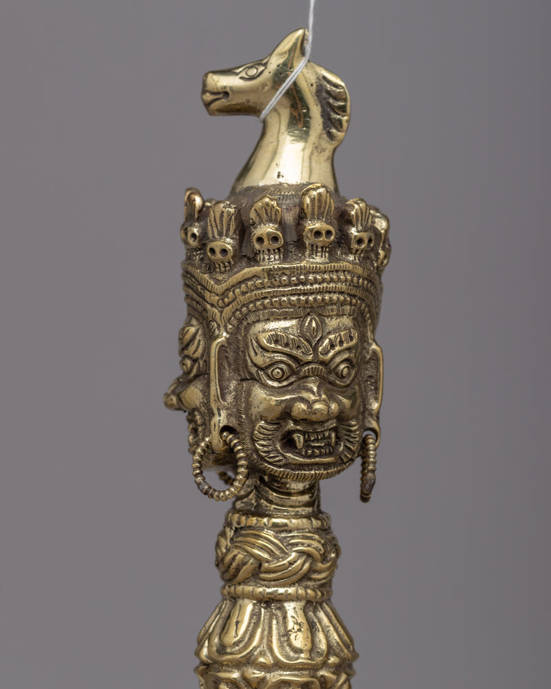 Brass Phurba Ritual Dagger | Symbol of Defeating Obstacles and Negative Force