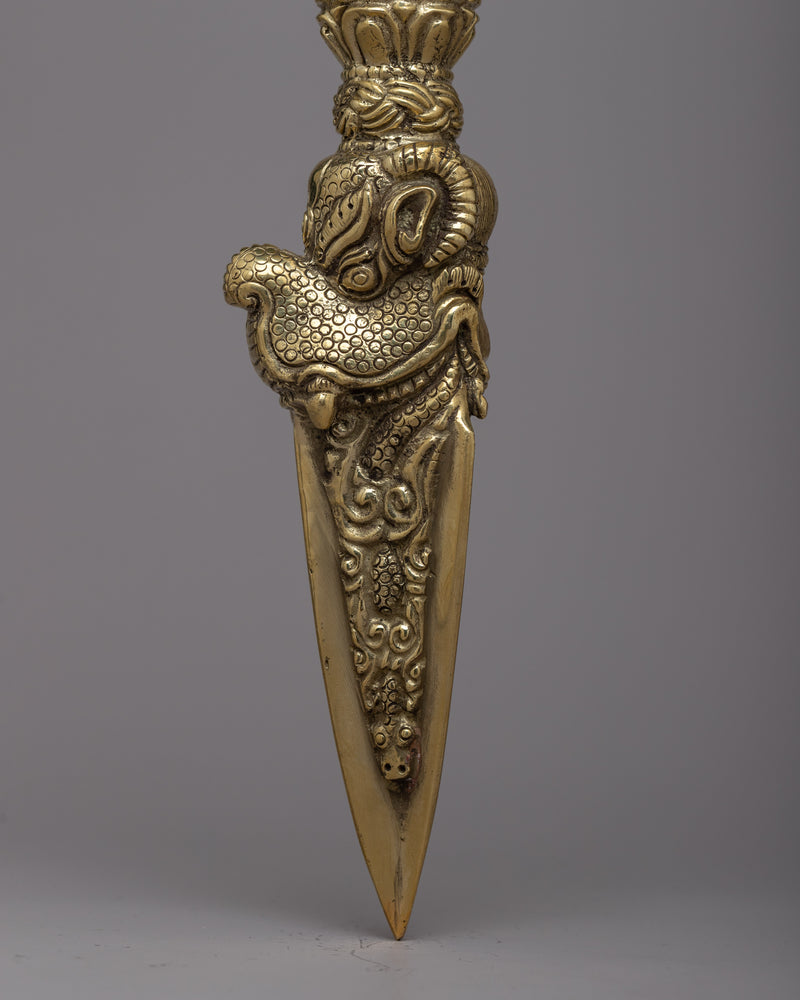 Brass Phurba Ritual Dagger | Symbol of Defeating Obstacles and Negative Force