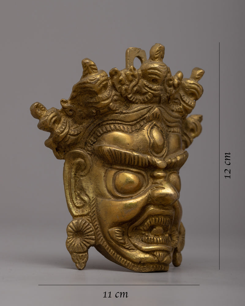 Brass Mahakala Head | Symbol of Wrathful Energy and Fearlessness