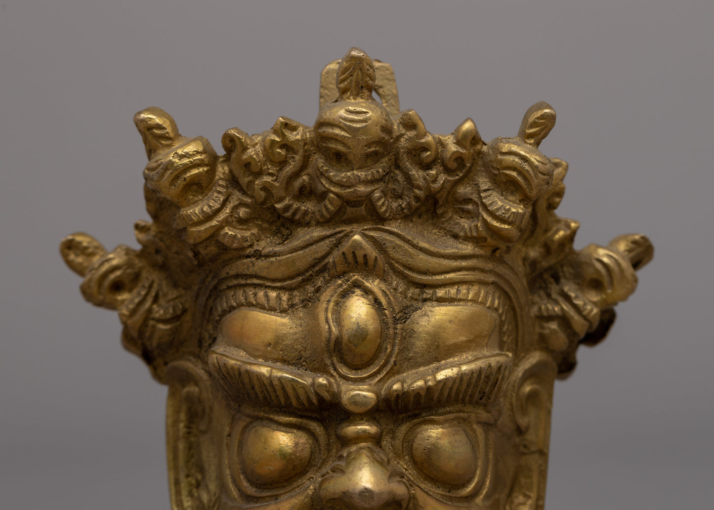 Brass Mahakala Head | Symbol of Wrathful Energy and Fearlessness