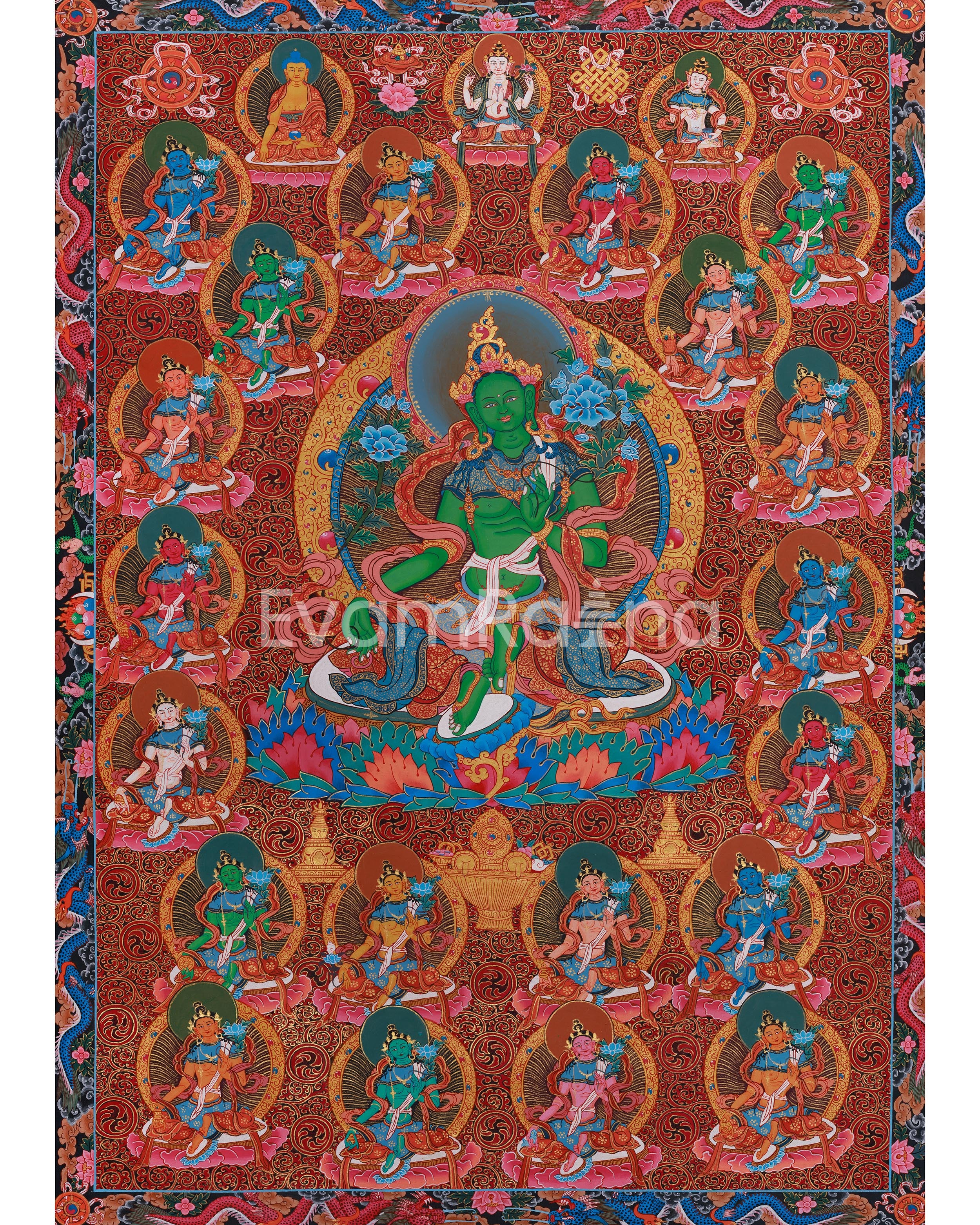 Divine 21 Taras Thangka Print