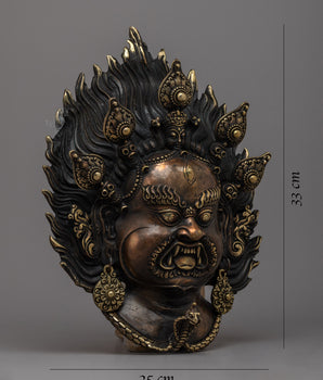 Wrathful Mahakala Mask | Symbolizing the Ferocious Energy of Dharma