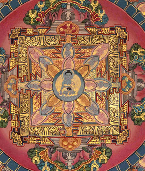 Blue Medicine Buddha Mandala Thangka Painting | The Buddha of Healing