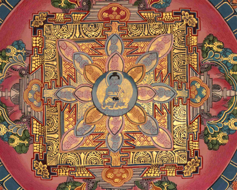 Blue Medicine Buddha Mandala Thangka Painting | The Buddha of Healing