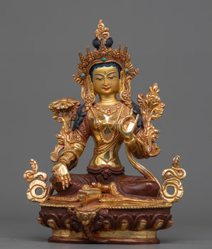 Green Tara 9 Inch Statue