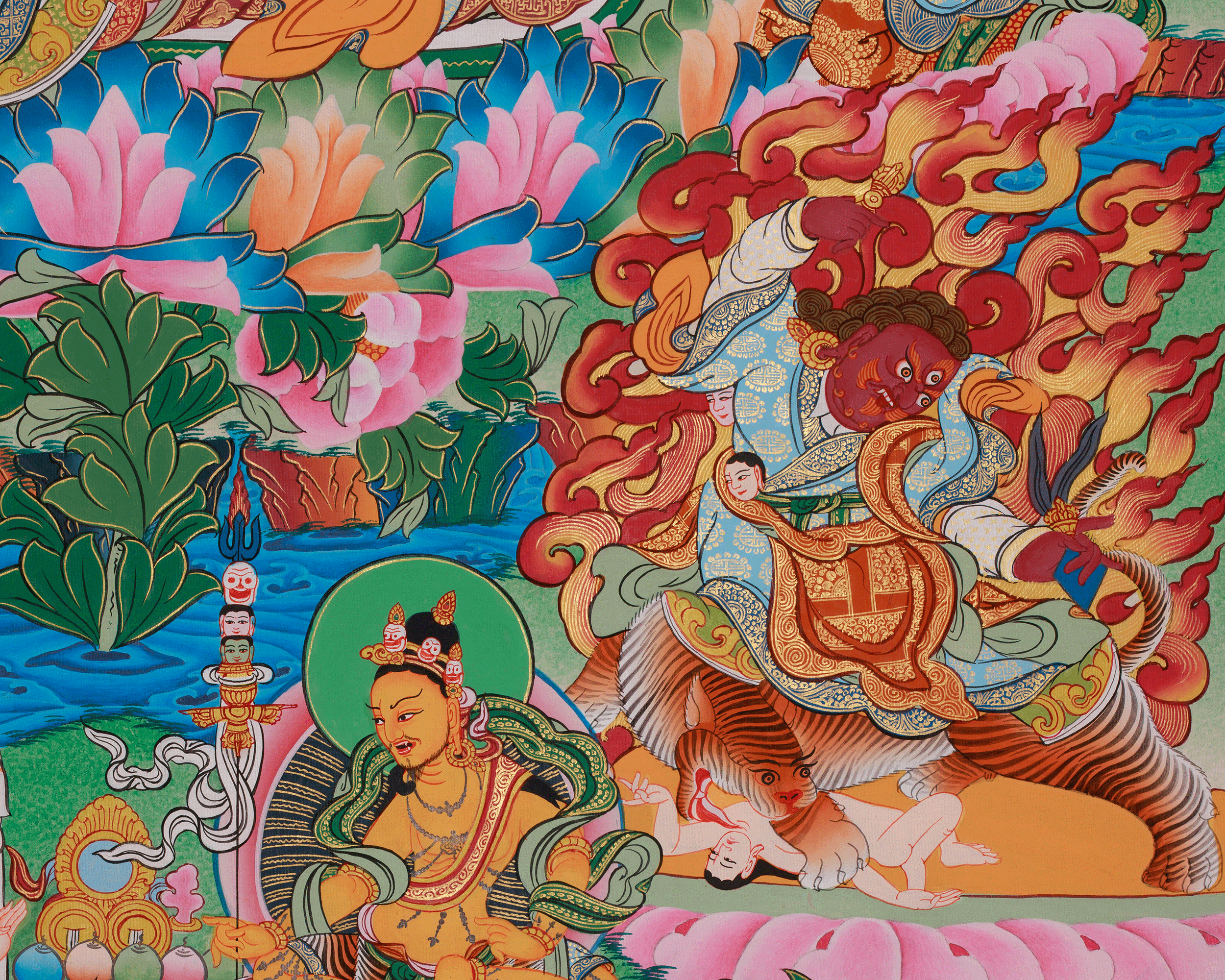 Precious Guru Rinpoche Thangka | Tibetan Buddhist Altar | Lotus Born Master
