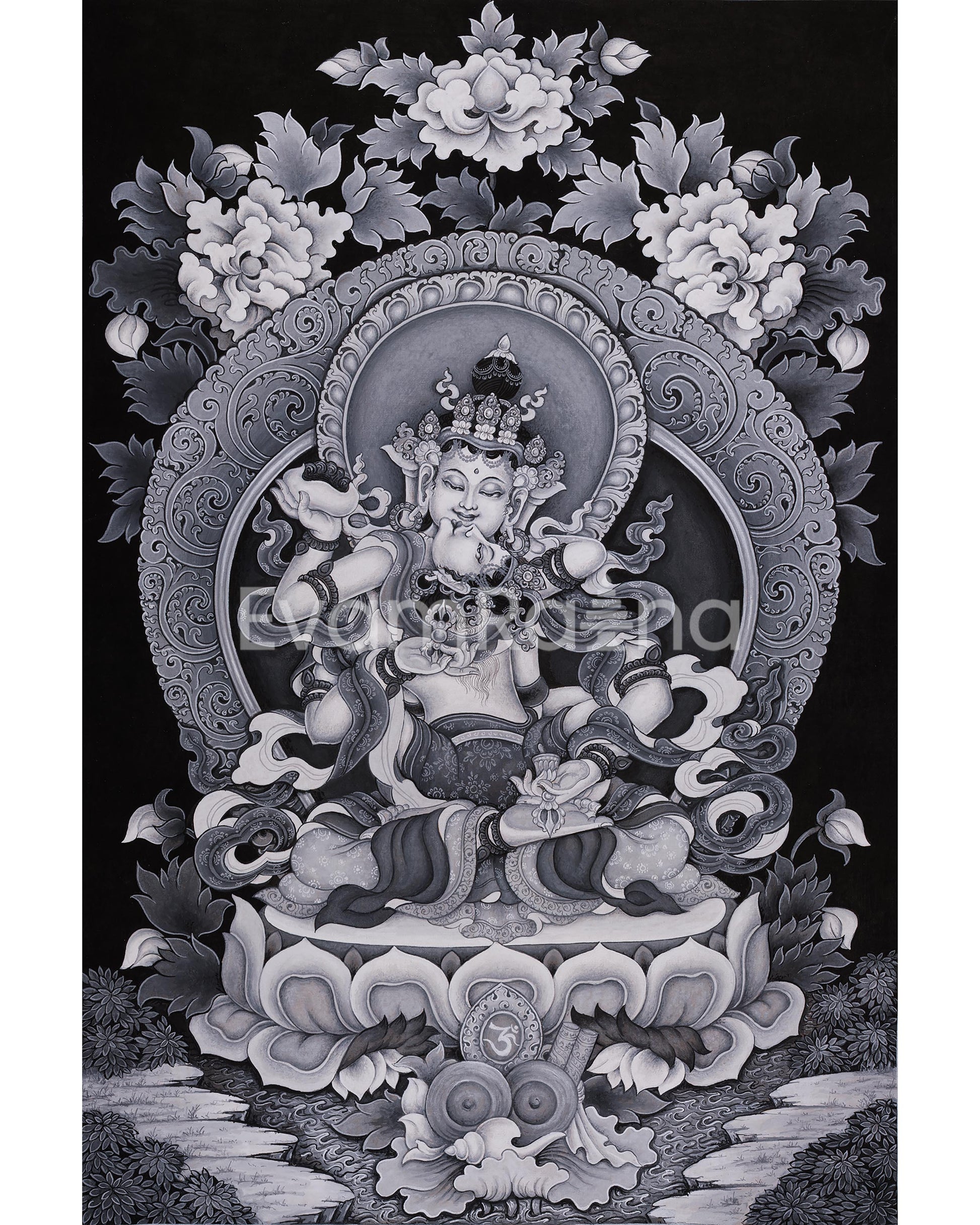 Vajrasattva with Consort Paubha Art