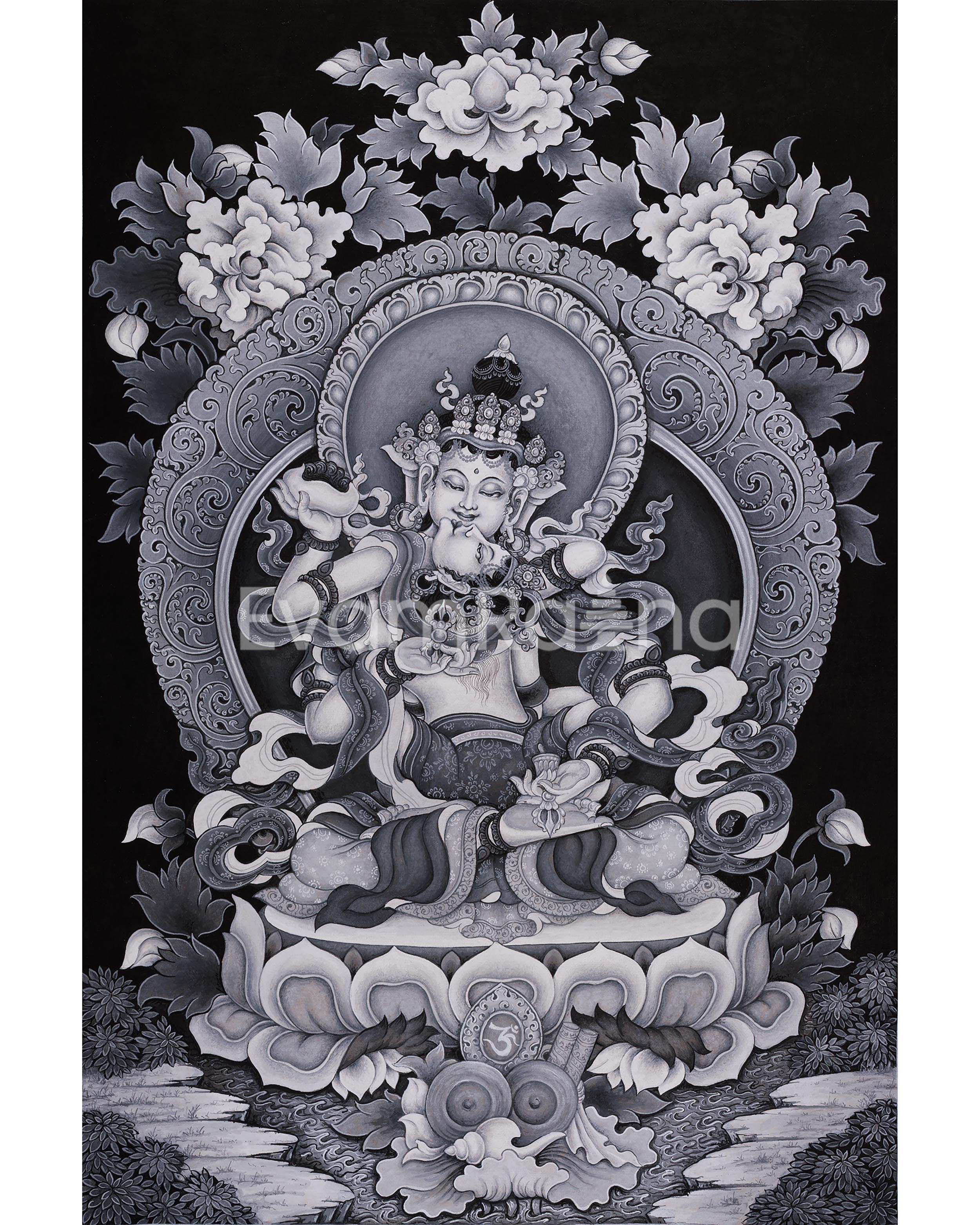 Vajrasattva with Consort Paubha Art