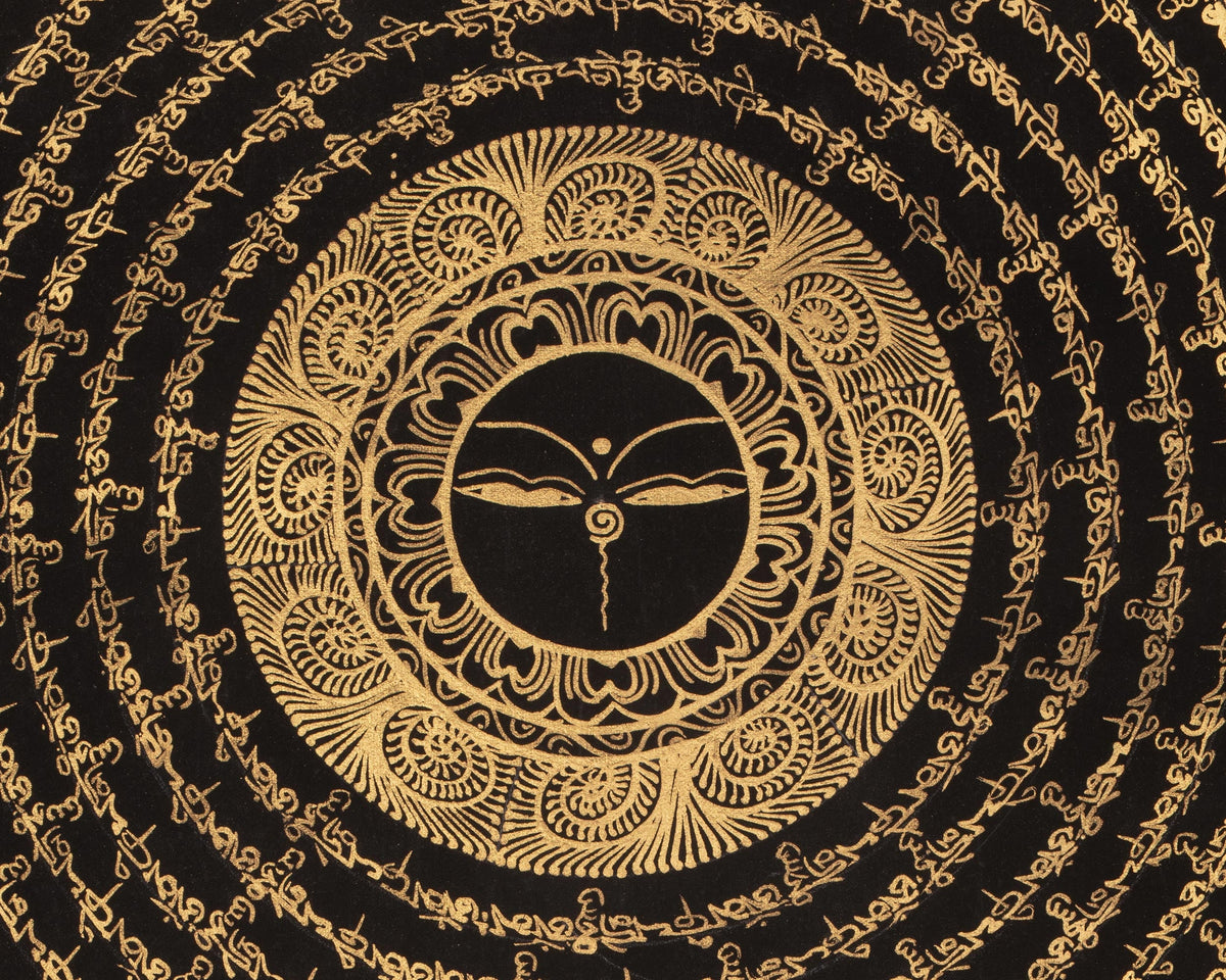 Auspicious Mantra Mandala Art | Sacred Circle of Enlightened Wisdom