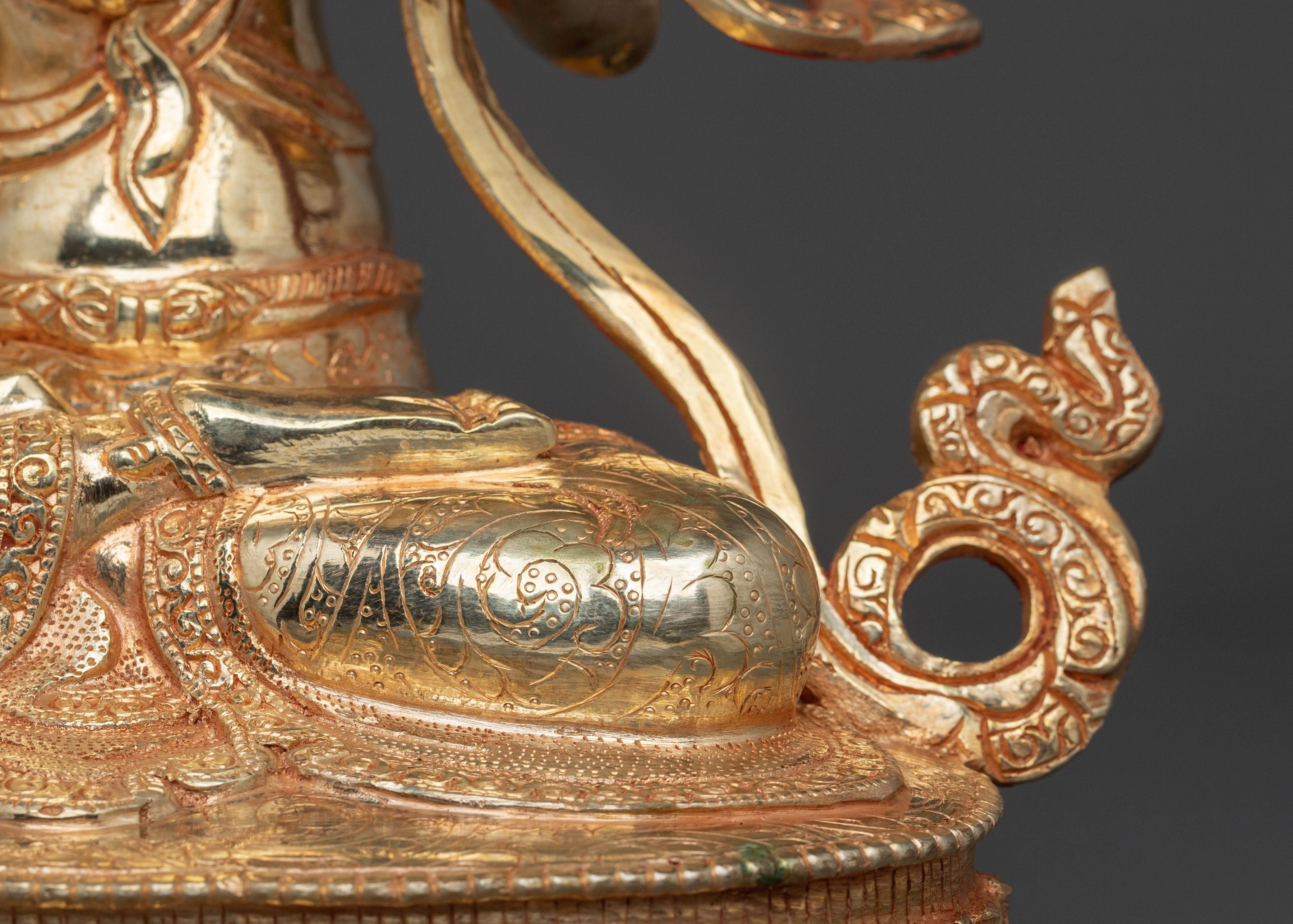 Manjushri Sacred Figurine | Copper Wisdom Deity Sculpture with Gold Plating