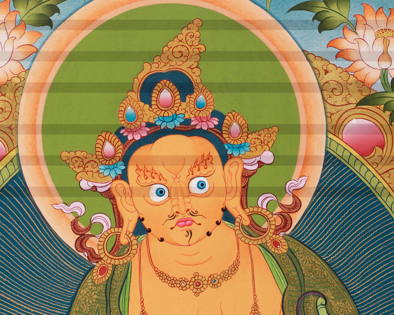 Original Hand-Painted Wealth Deity Dzambhala | Kuber Thangka