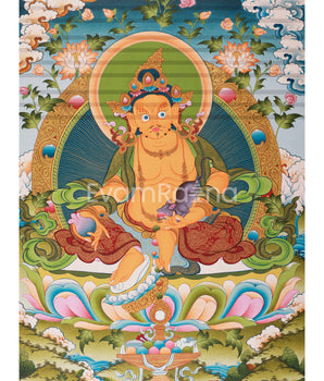Original Hand-Painted Wealth Deity Dzambhala | Kuber Thangka