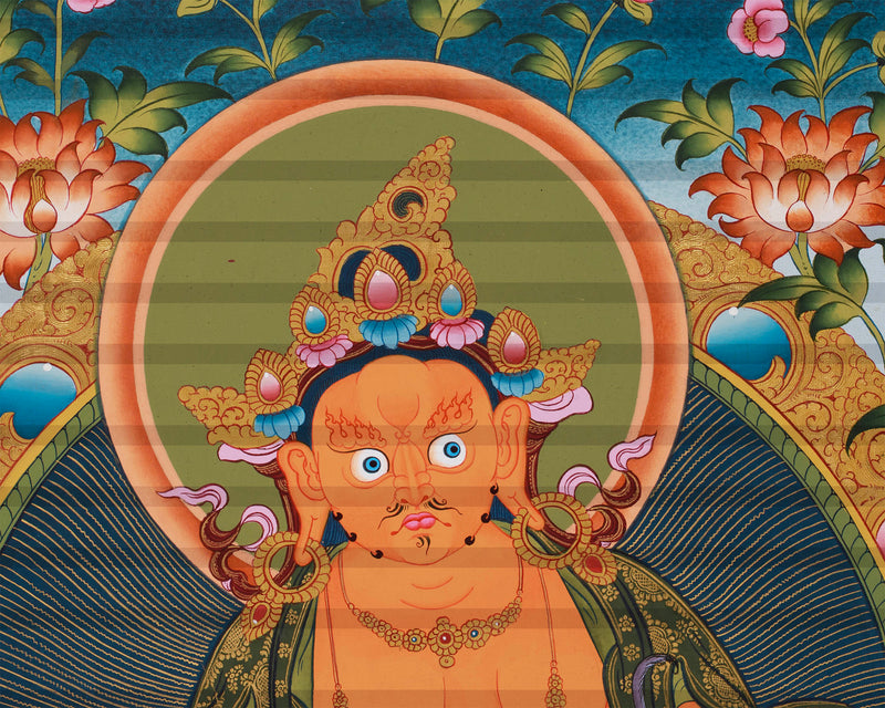 Original Hand-Painted Wealth Deity Dzambhala | Kuber Thangka