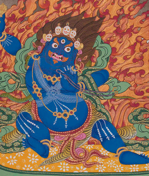 Original Hand-Painted Vajrapani Thangka | Tibetan Wall Hanging