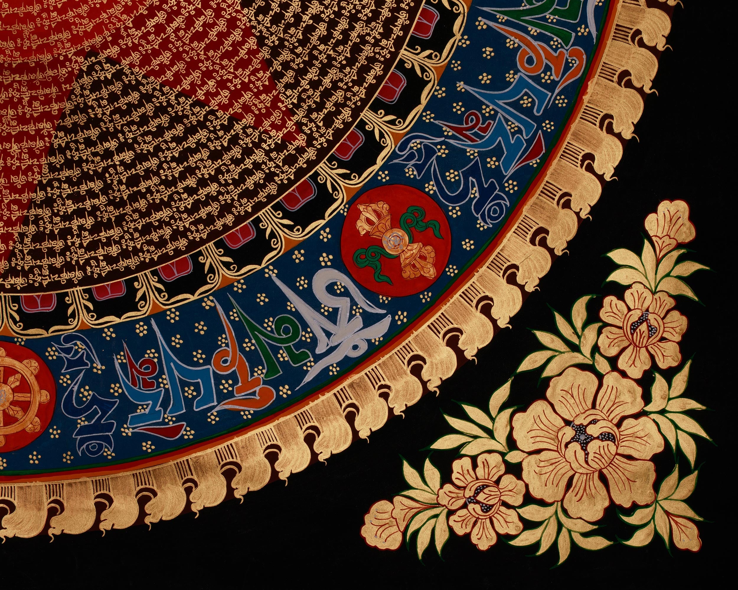 Hand-Painted Mantra Mandala Art | A Sacred Expression of Cosmic Energy