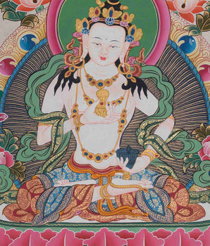 Vajrasattva Shakti Thangka |  Hand-Painted Himalayan Art