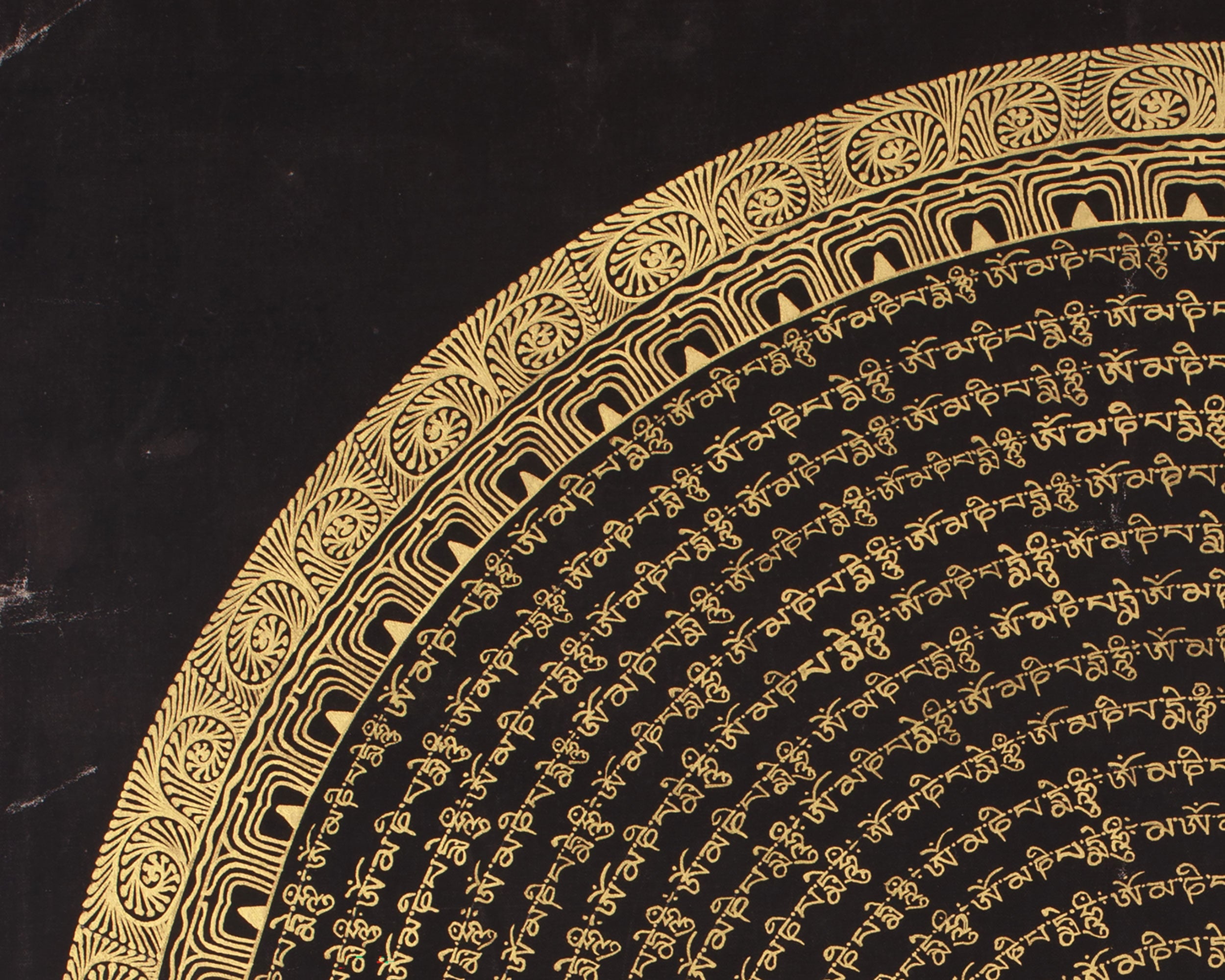 Sacred Mantra Mandala Thangka | Tibetan Buddhism Art | Spiritual Compassion Thangka