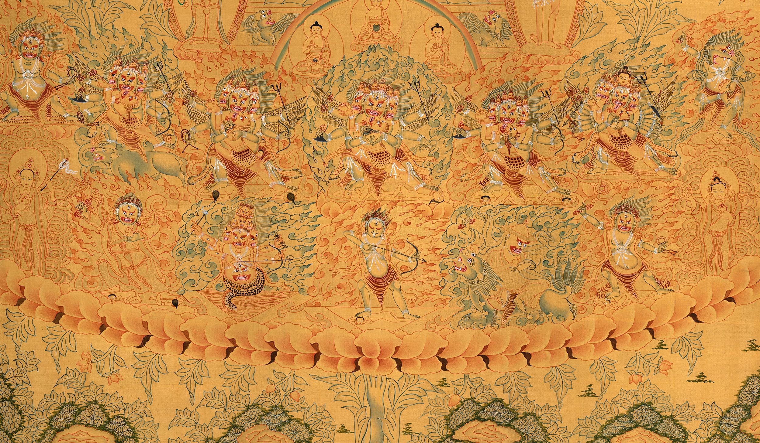 Guru Padmasambhava Lineage Tree Thangka | Hand-painted Buddhist Art | Fine Art For Wall Decor