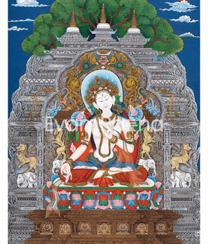 White Tara's Blessings In Thangka