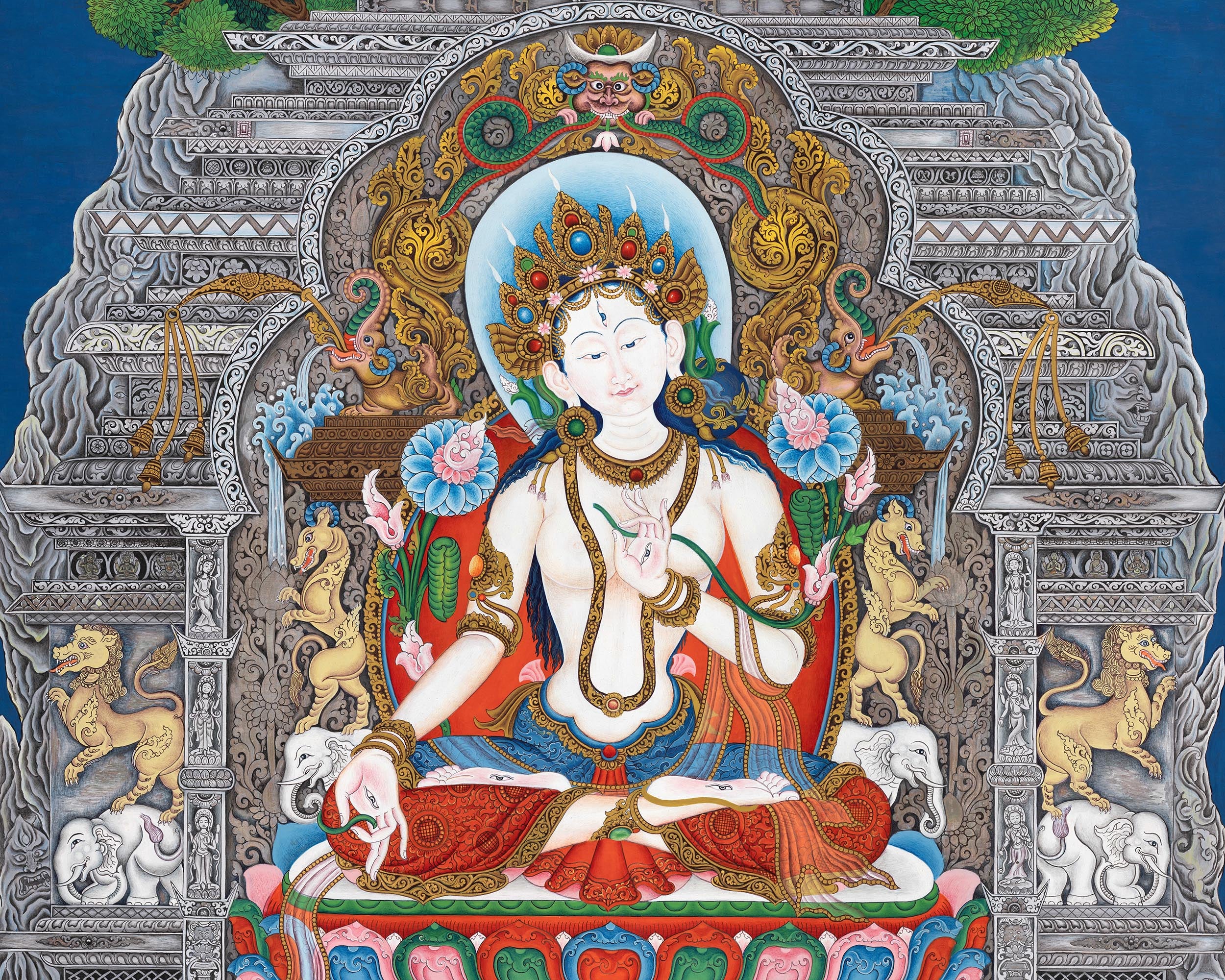 White Tara's Blessings In Thangka | Evoke Healing and Compassion with Divine Art | Your Path to Inner Peace