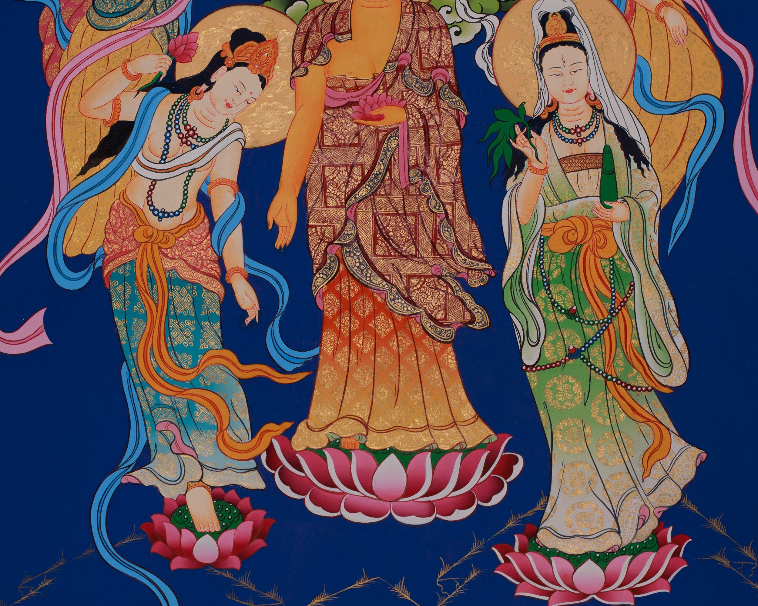 Standing Buddha Thangka | Symbol of Peace, Enlightenment, and Divine Grace