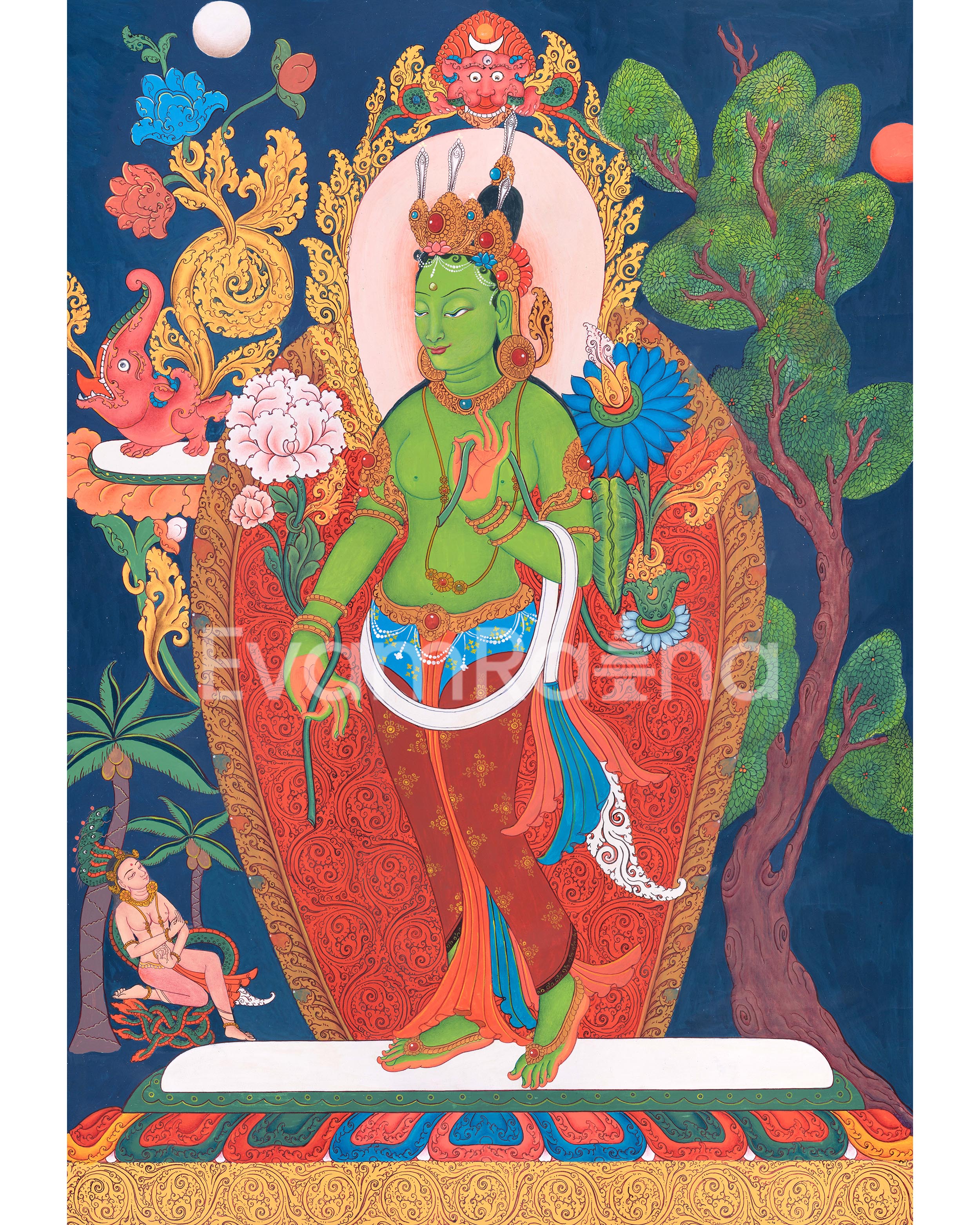 Traditional Arya Tara Thangka Painting 