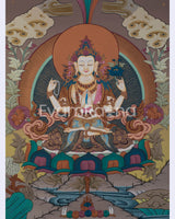 Four Armed Compassionate Chenrezig Thangka 