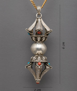 Sterling Silver Vajra Pendant | Vajra Prayer Pendant