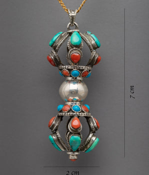Silver Vajra Pendant | Buddhist Necklace Jewelry for Men and Women
