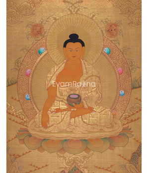 Original Hand-Painted 24K Gold Shakyamuni Buddha