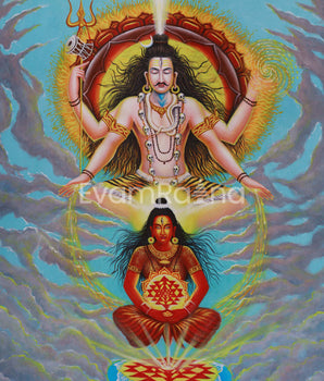 Shankar Parvati Thangka Print