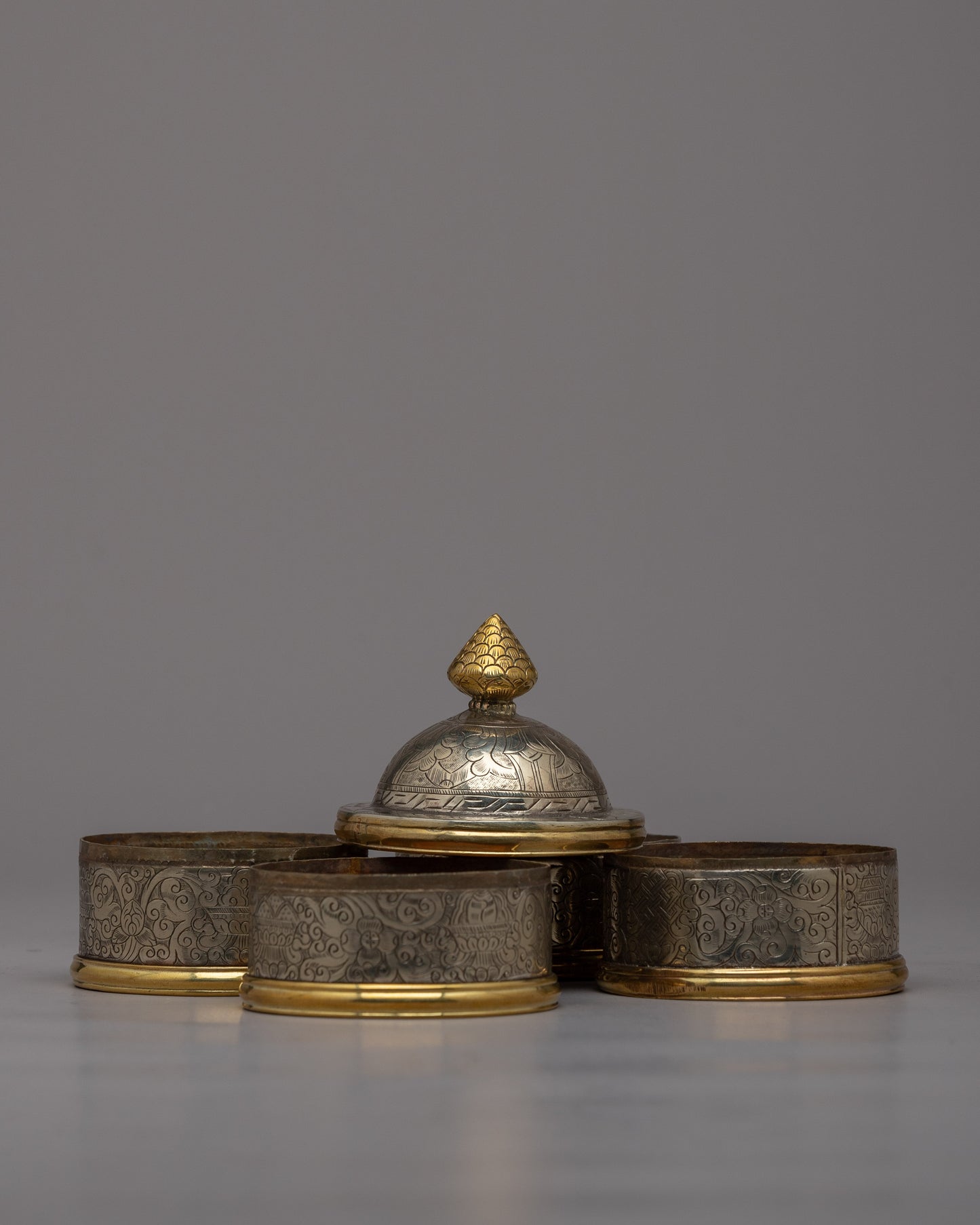 Brass Rice Offering Pot | Traditional Handcrafted Food Offering