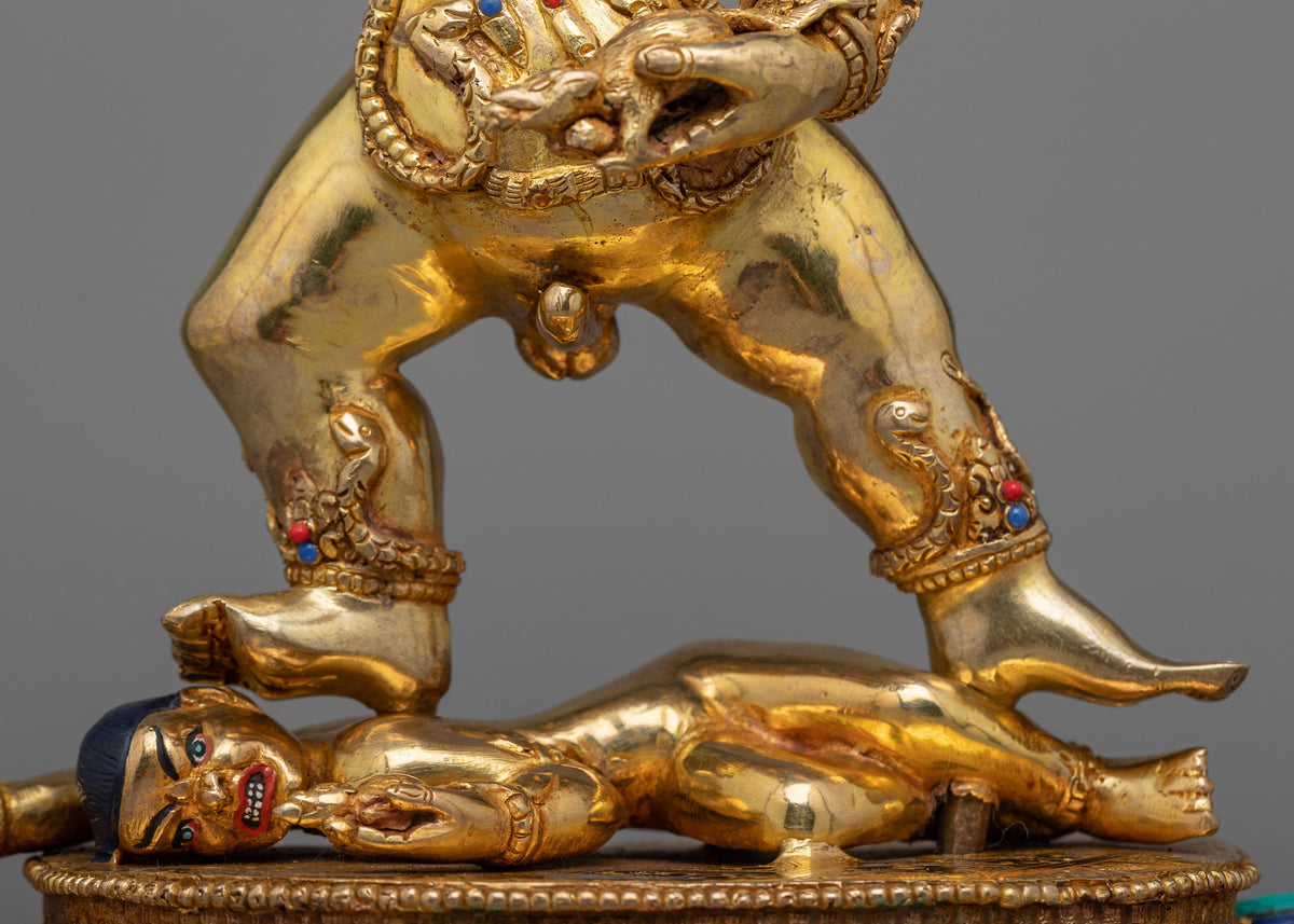 Black Jambala Wealth Deity Statue | 24K Gold Gilded Excellence